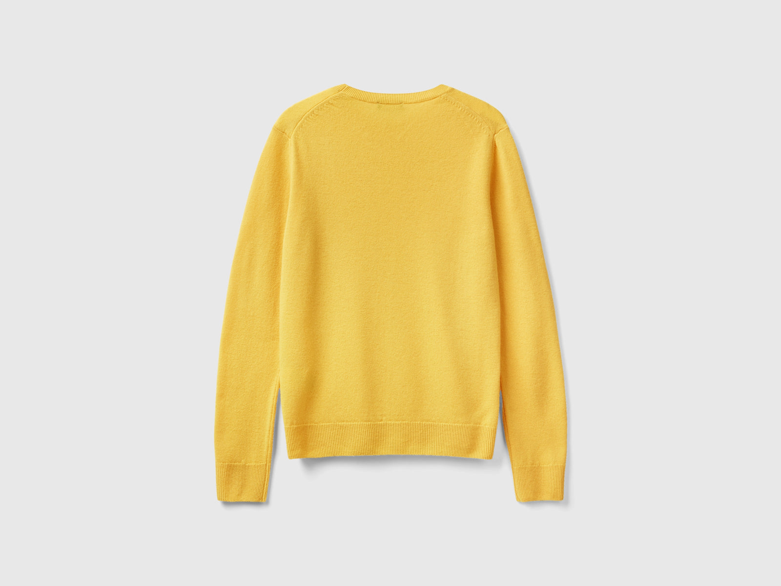 Suéter de cuello redondo de lana merino da donna giallo 2 | Benetton Outlet