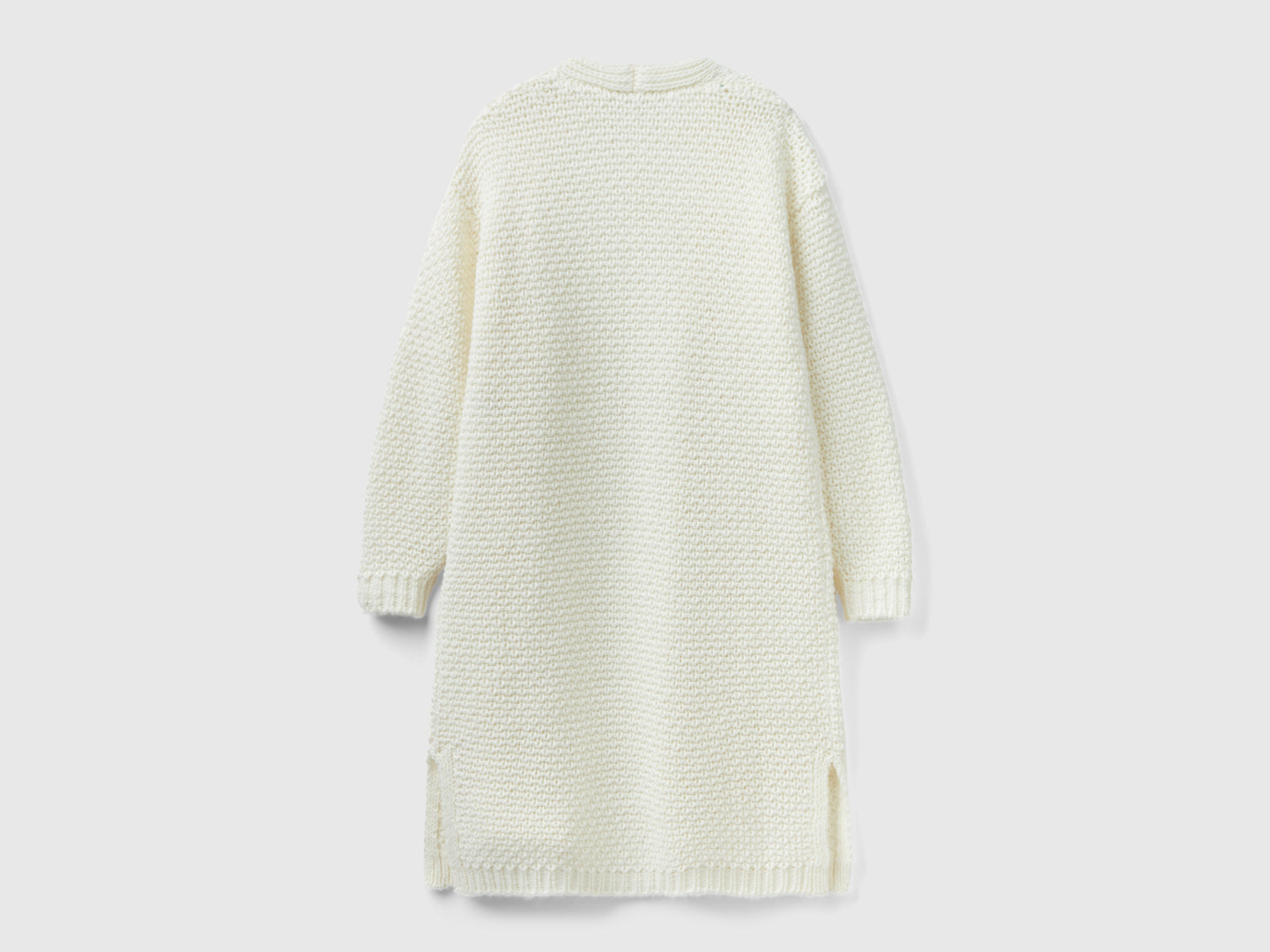 Open cardigan in wool and alpaca blend da donna bianco 2 | Benetton Outlet