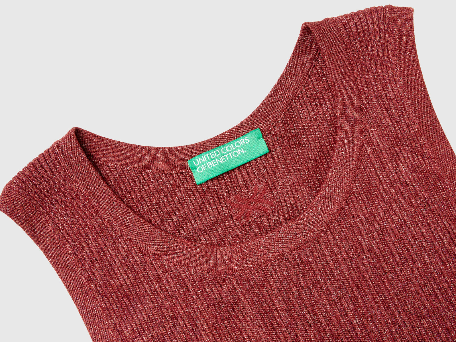 Brassiere a costine con lurex da donna bordeaux 3 | Benetton Outlet