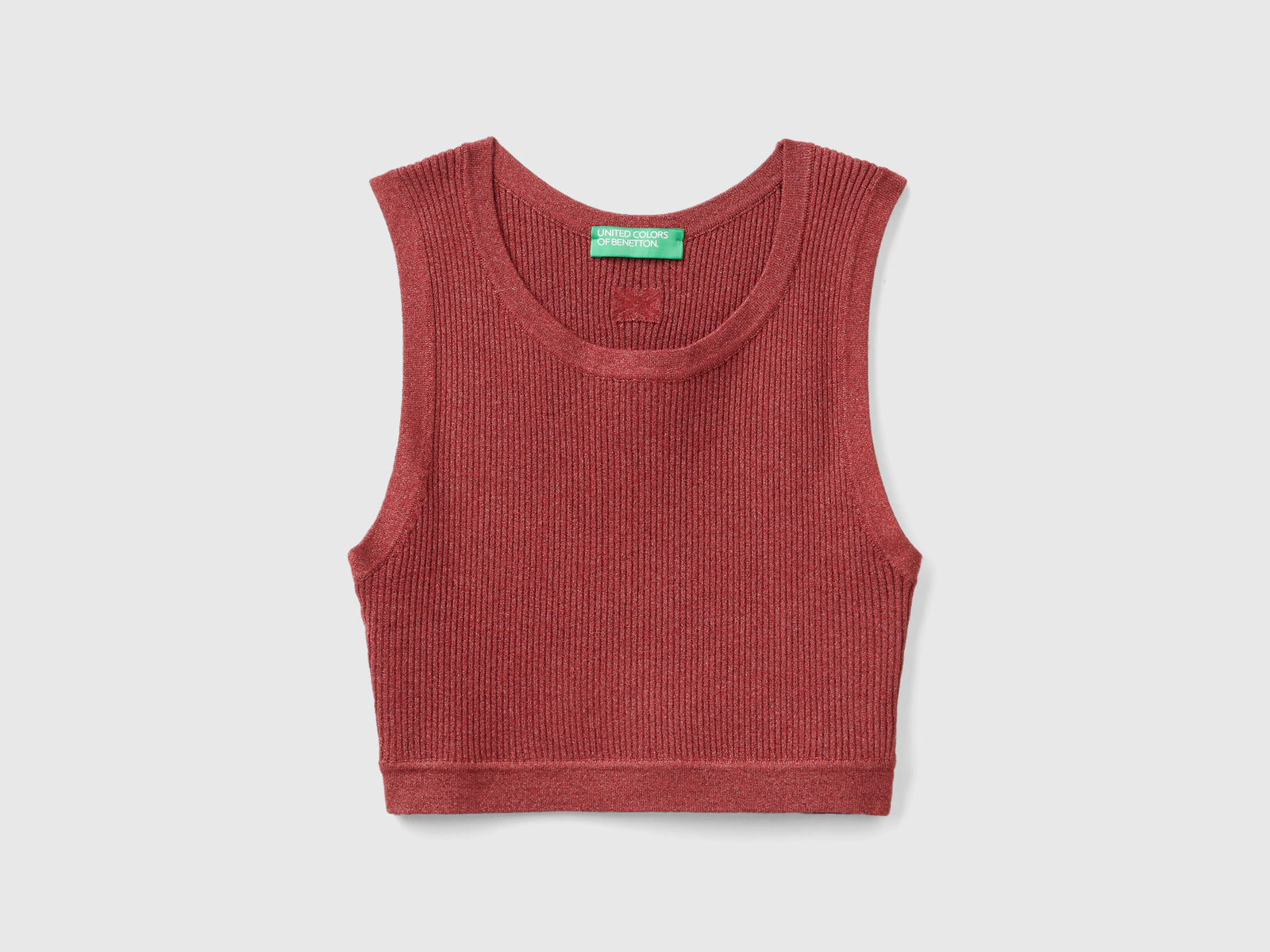 Brassiere a costine con lurex da donna bordeaux | Benetton Outlet