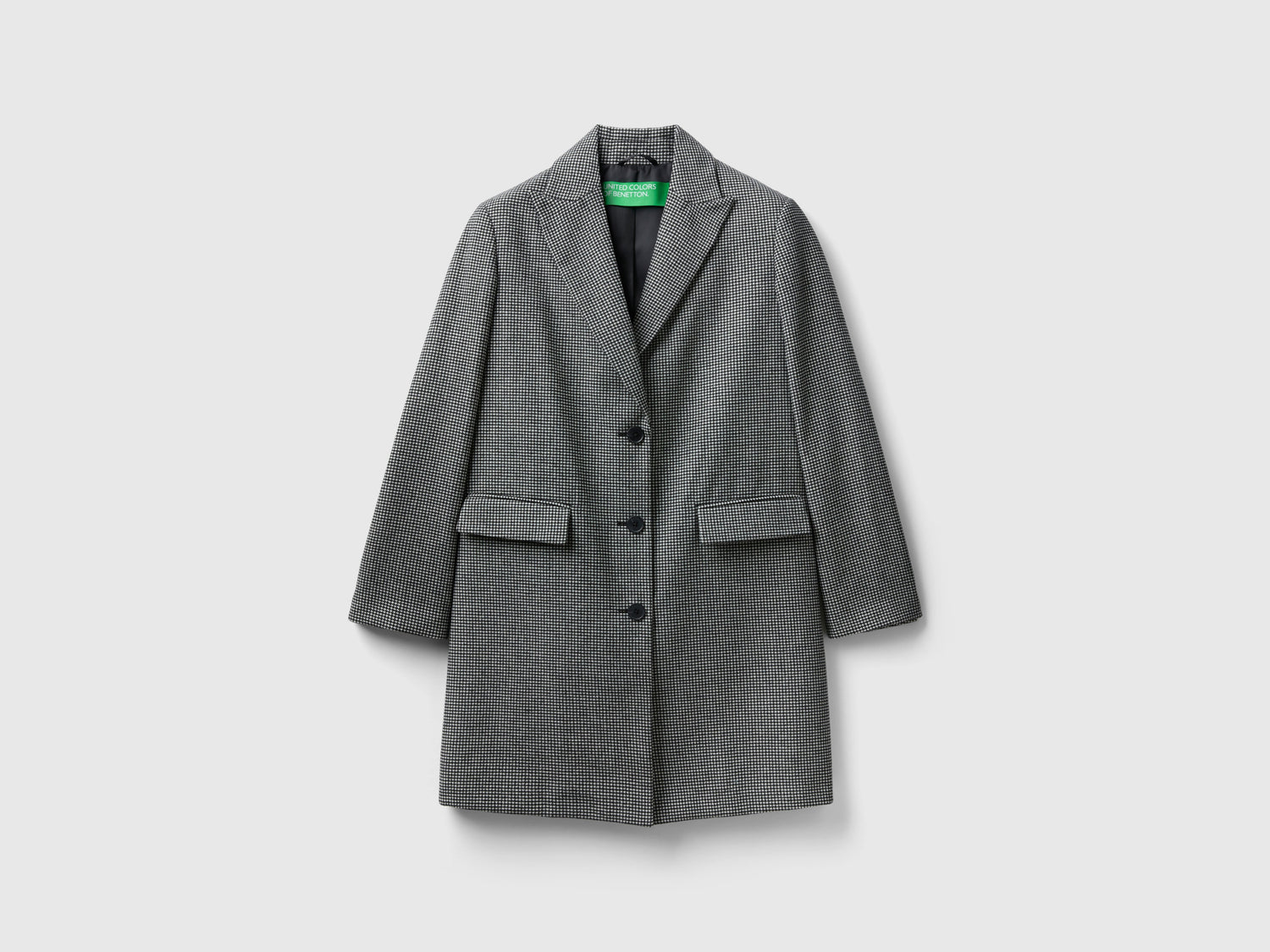 Cappotto leggero pied de poule da donna grigio | Benetton Outlet