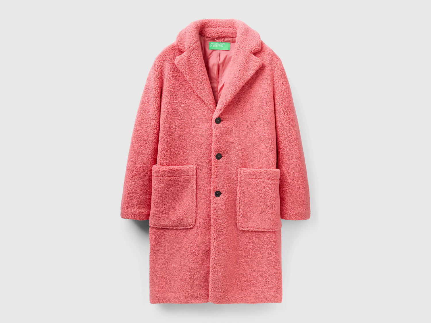 Cappotto teddy da uomo rosa | Benetton Outlet