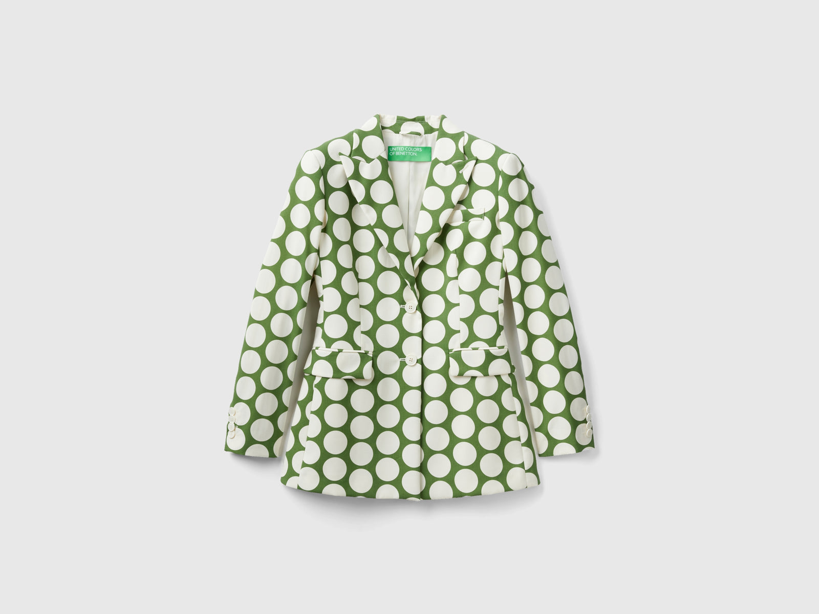Blazer fluido a pois da donna verde | Benetton Outlet