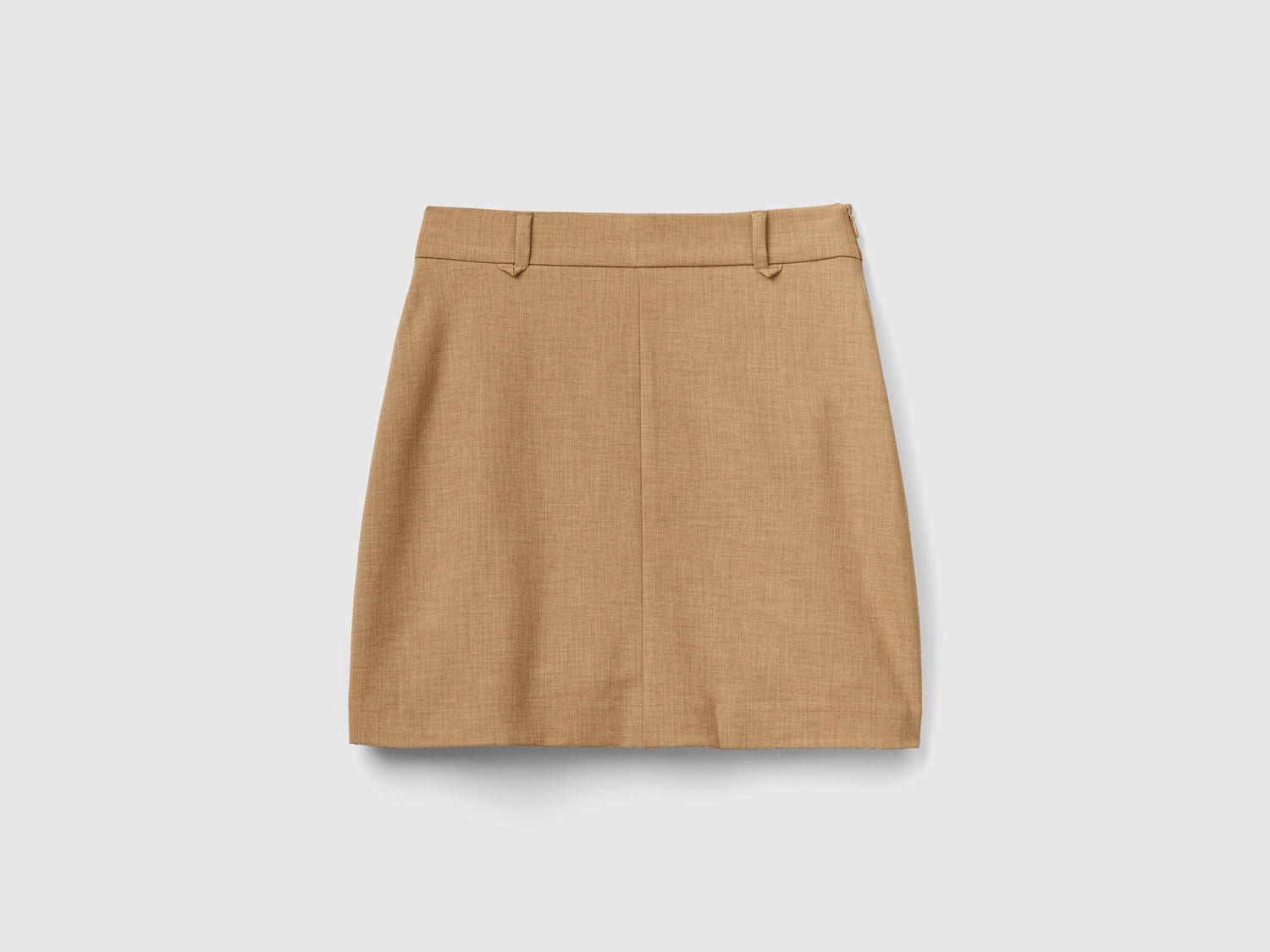Minigonna con zip laterale da donna cammello | Benetton Outlet