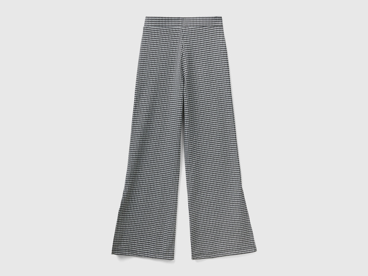 Pantaloni jacquard a zampa