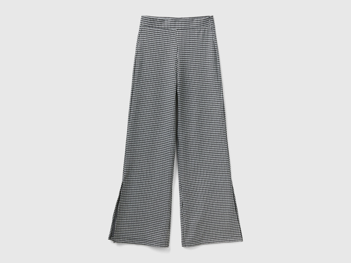 Pantaloni jacquard a zampa