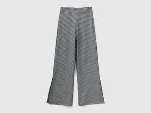 Pantaloni jacquard a zampa