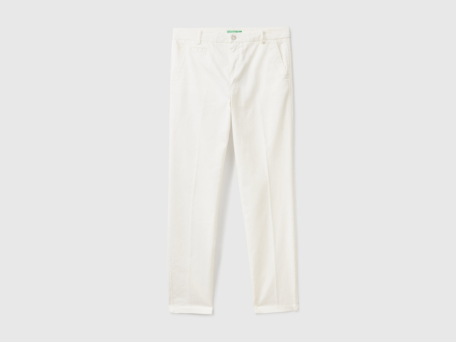 Chino slim fit in cotone panna da donna bianco | Benetton Outlet