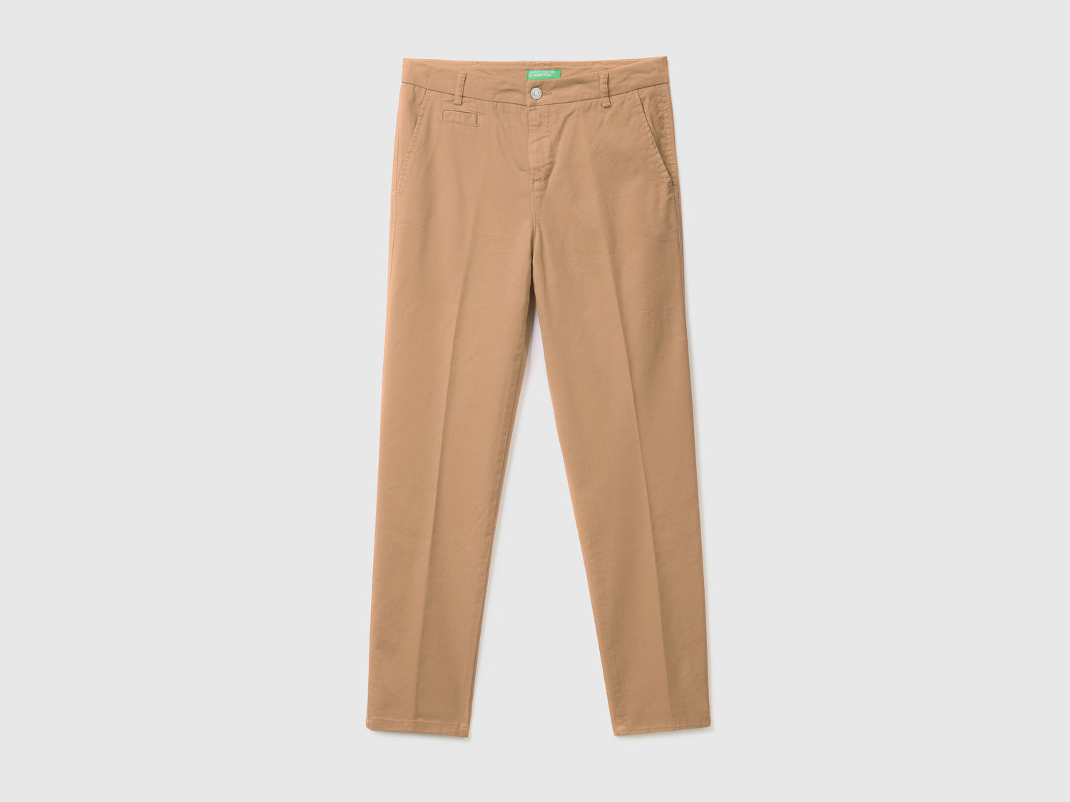 Chino slim fit in cotone da donna cammello | Benetton Outlet