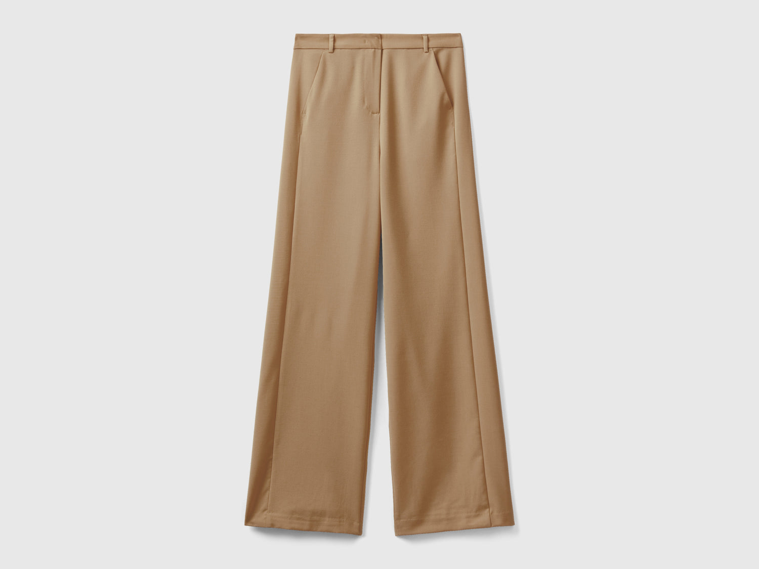 Pantaloni fluidi con gamba dritta da donna cammello | Benetton Outlet