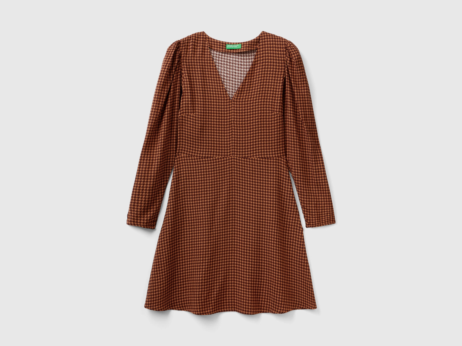 Abito fantasia in viscosa da donna marrone | Benetton Outlet