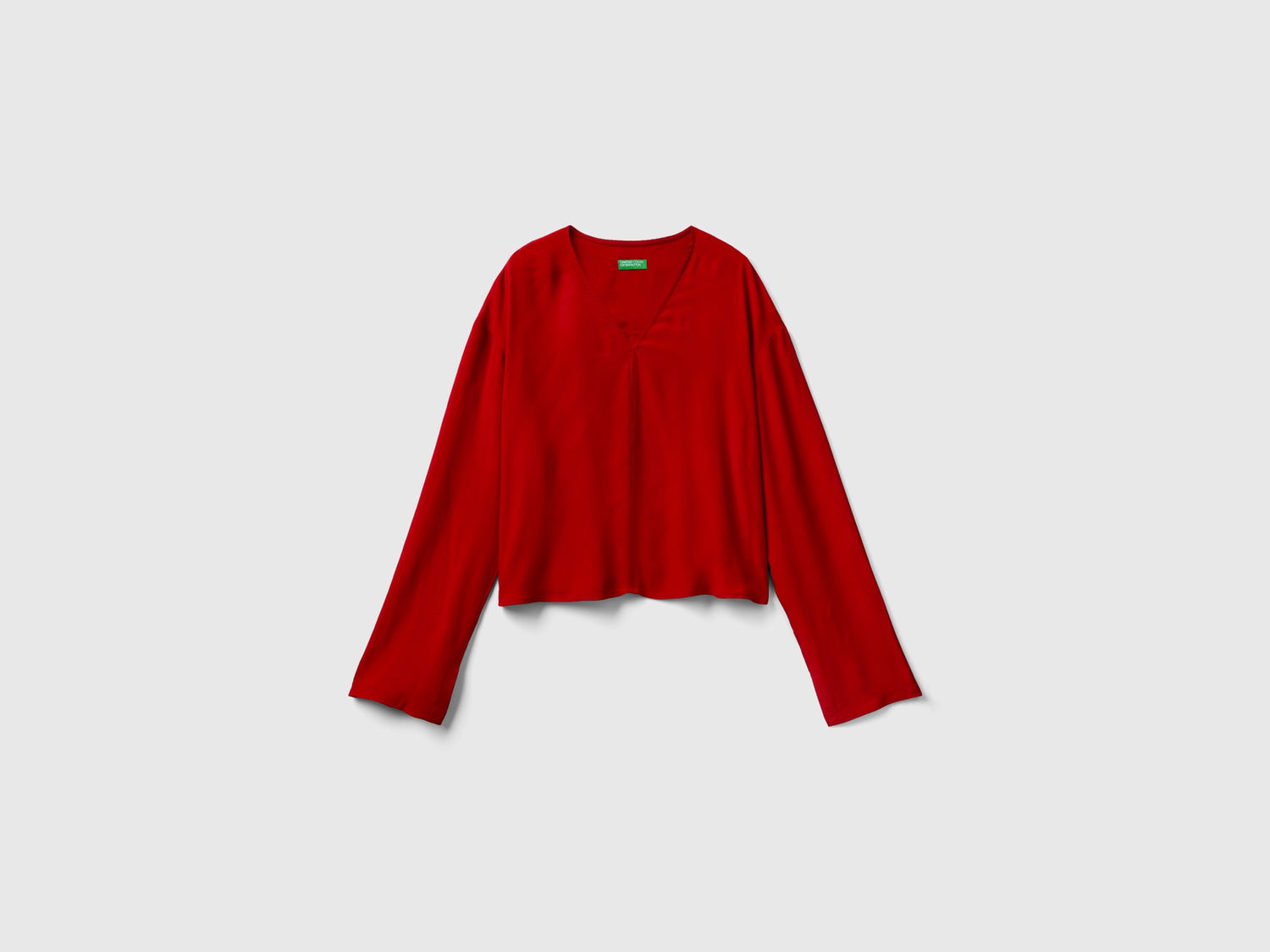 Blusa con scollo a V da donna rosso | Benetton Outlet