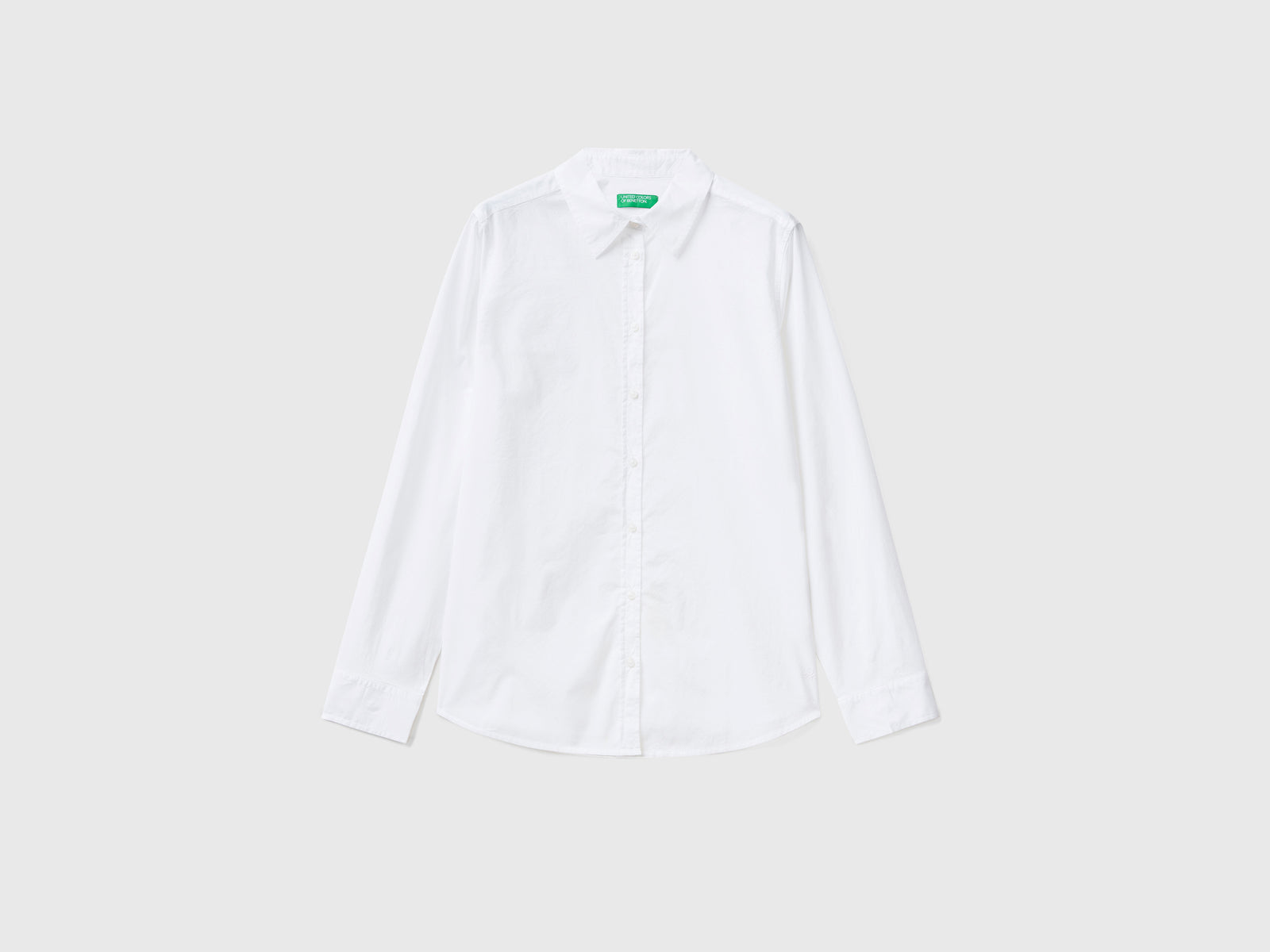 Camicia in cotone leggero da donna bianco | Benetton Outlet