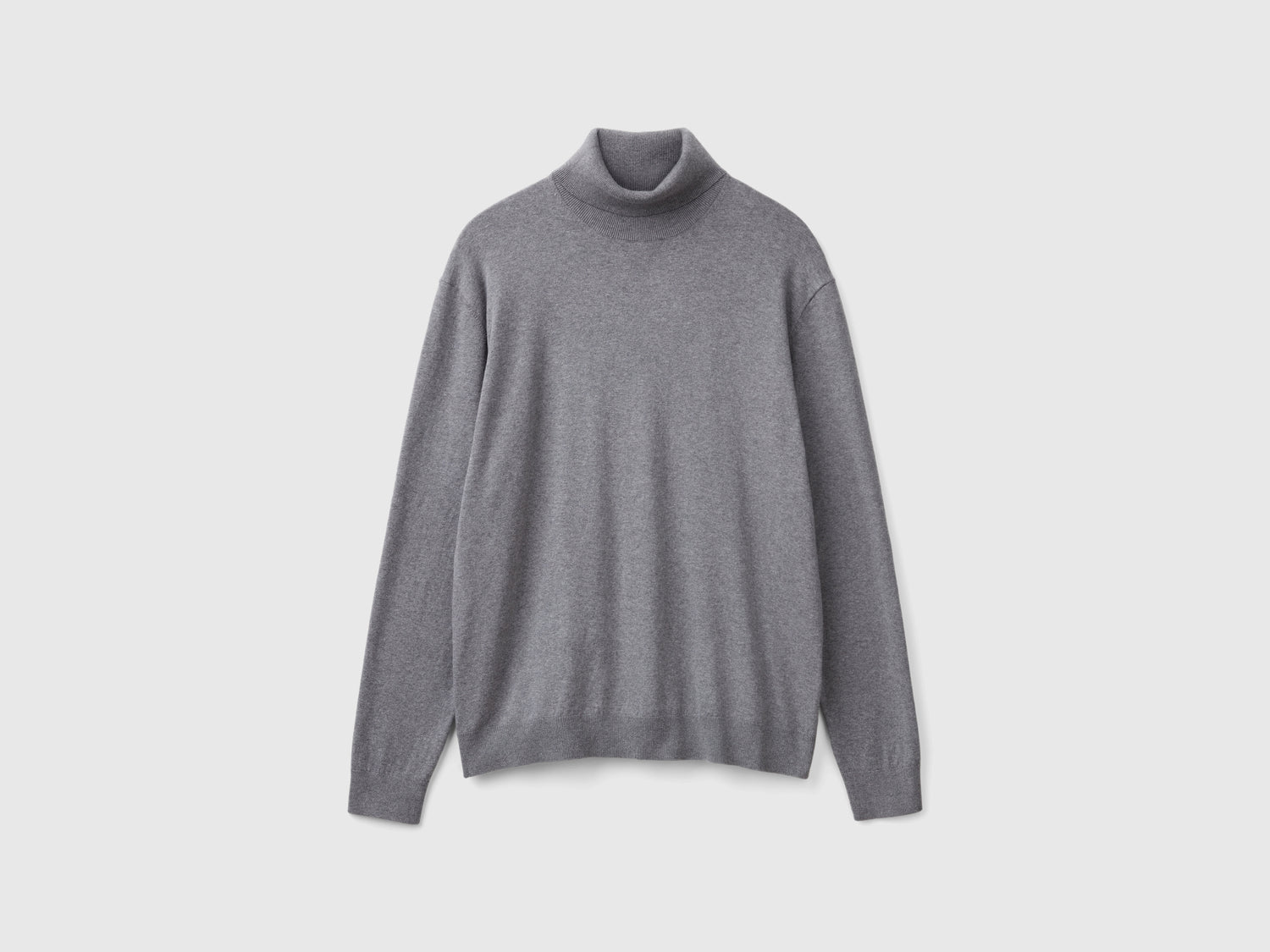 Lightweight cotton blend turtleneck da uomo grigio scuro | Benetton Outlet