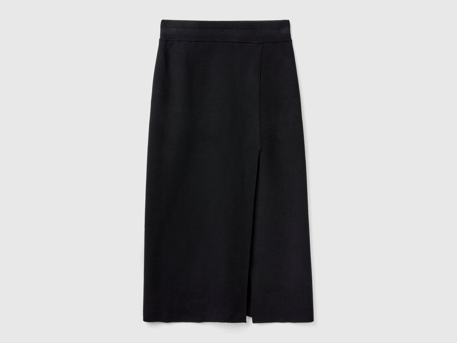 Gonna midi con spacco da donna nero | Benetton Outlet