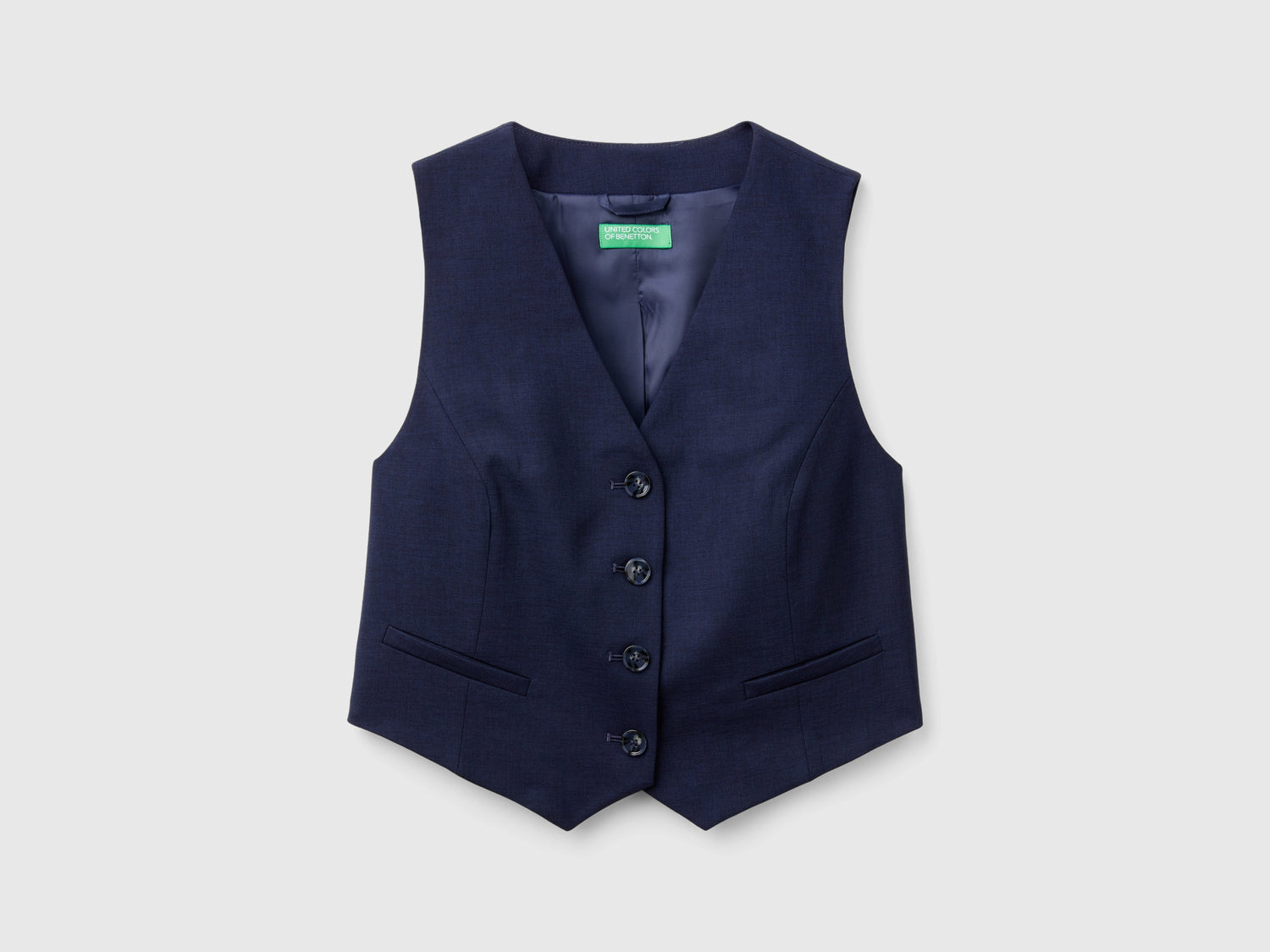 Gilet in misto viscosa da donna blu scuro | Benetton Outlet