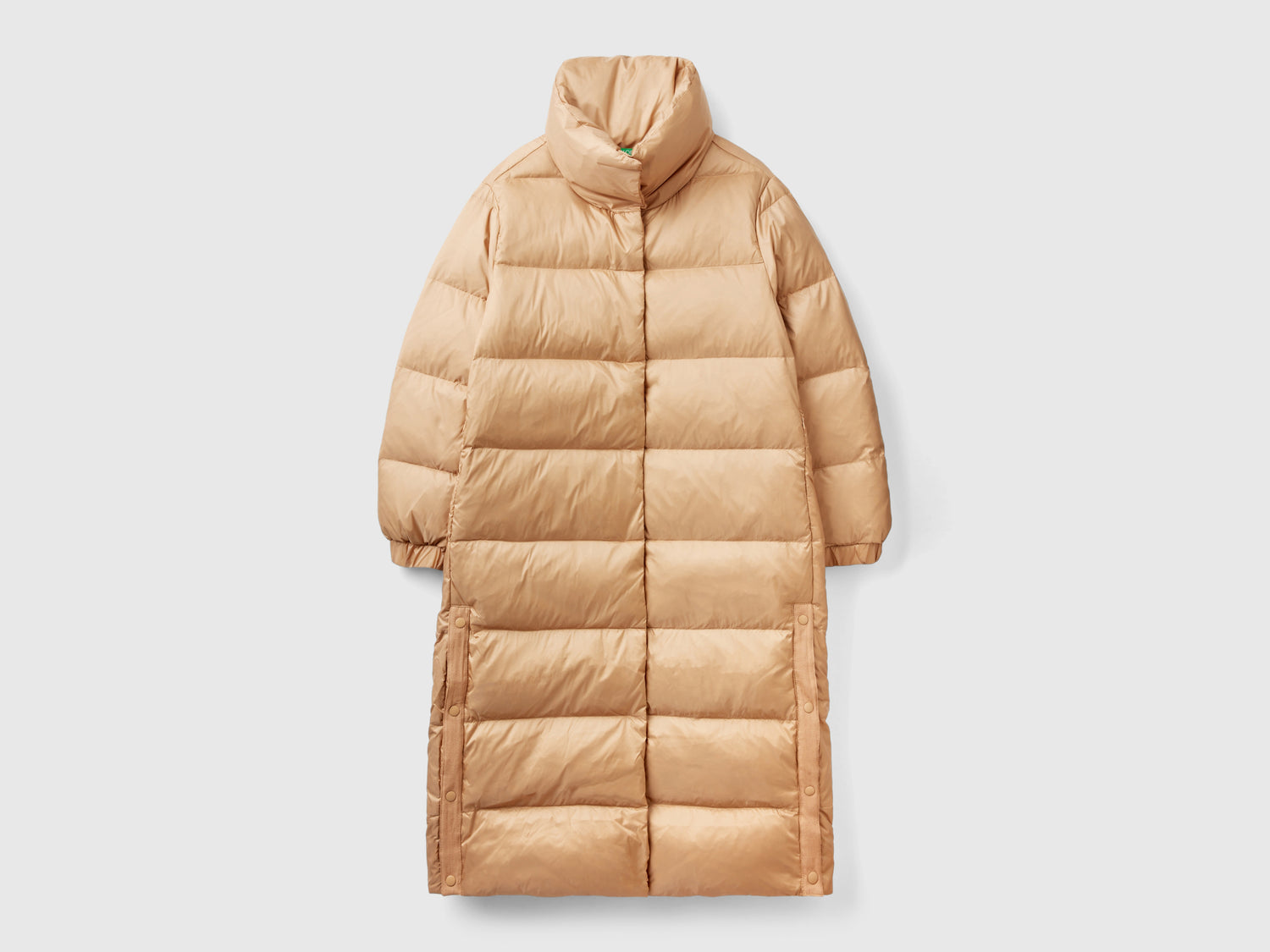 Piumino imbottito in vera piuma da donna cammello | Benetton Outlet