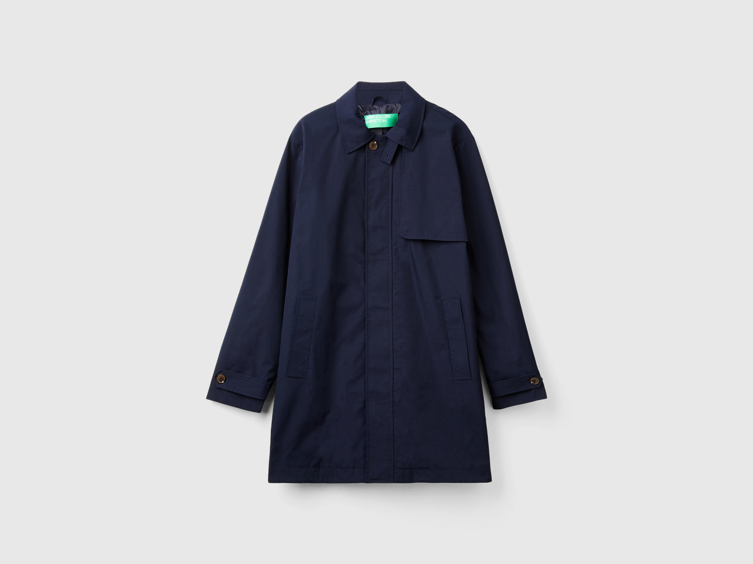 Single-breasted lined coat da uomo blu scuro | Benetton Outlet