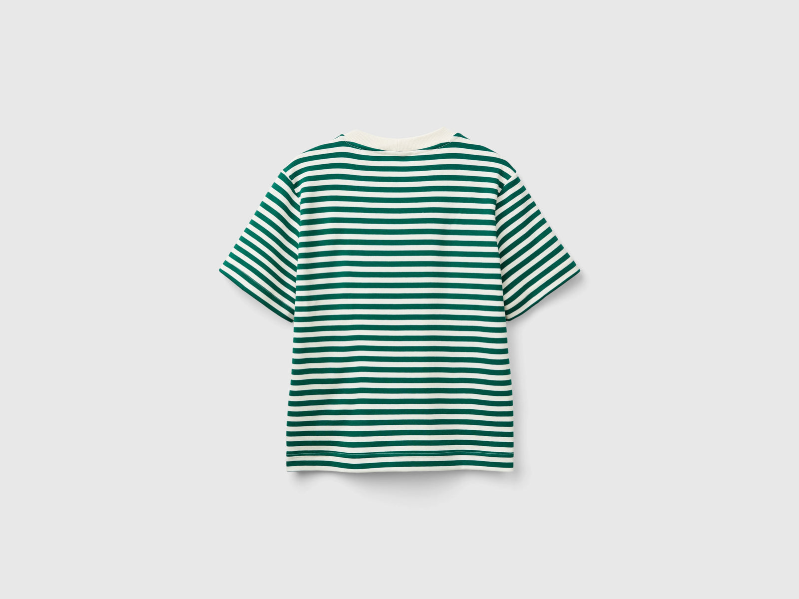 Maglietta a righe in caldo cotone da donna verde 2 | Benetton Outlet
