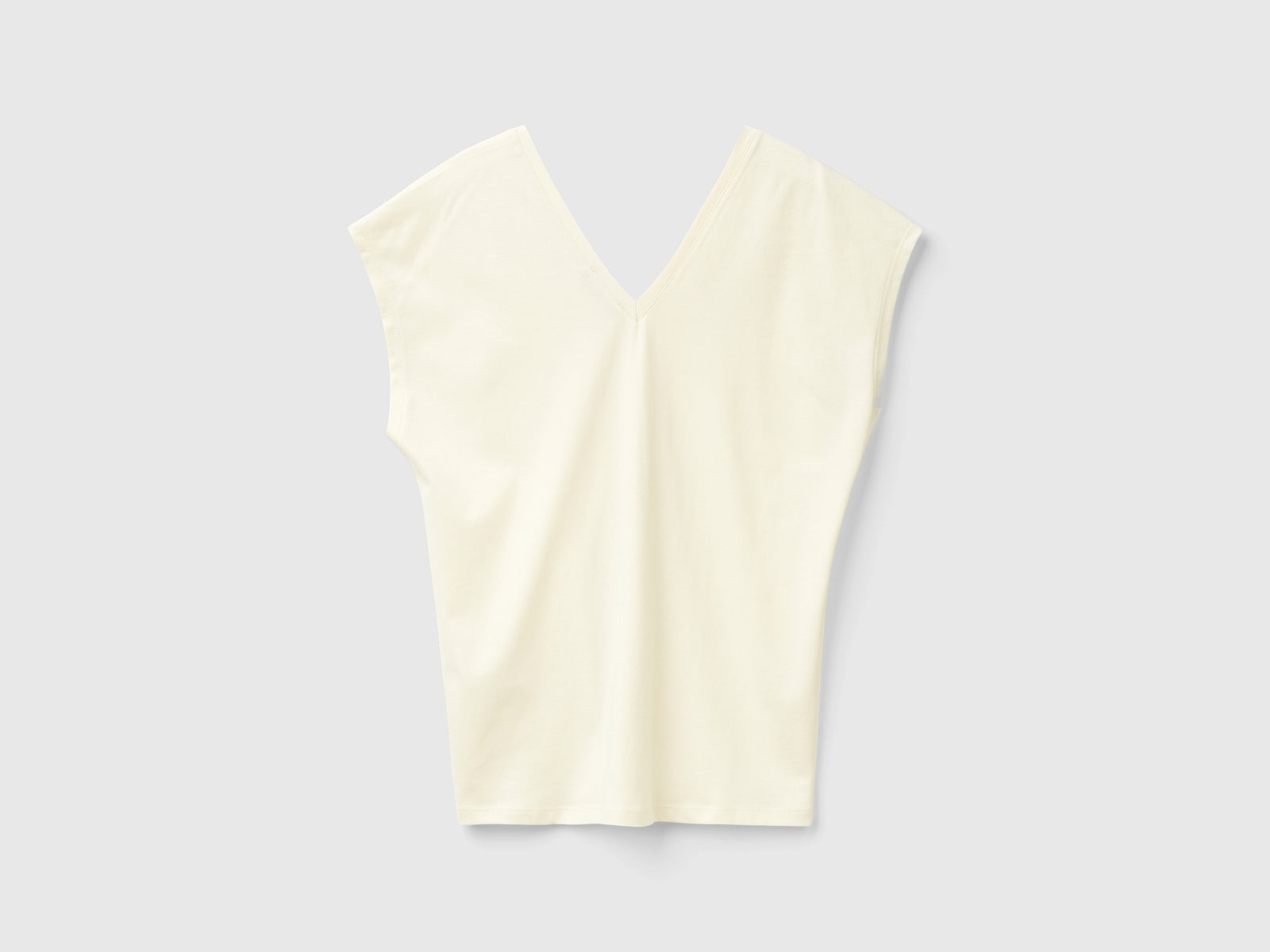 Maglietta con manica kimono da donna bianco panna 2 | Benetton Outlet