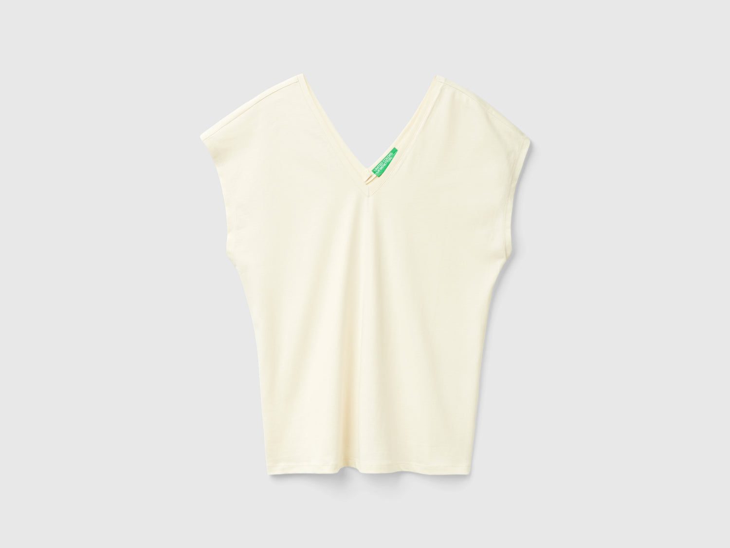 Maglietta con manica kimono da donna bianco panna | Benetton Outlet