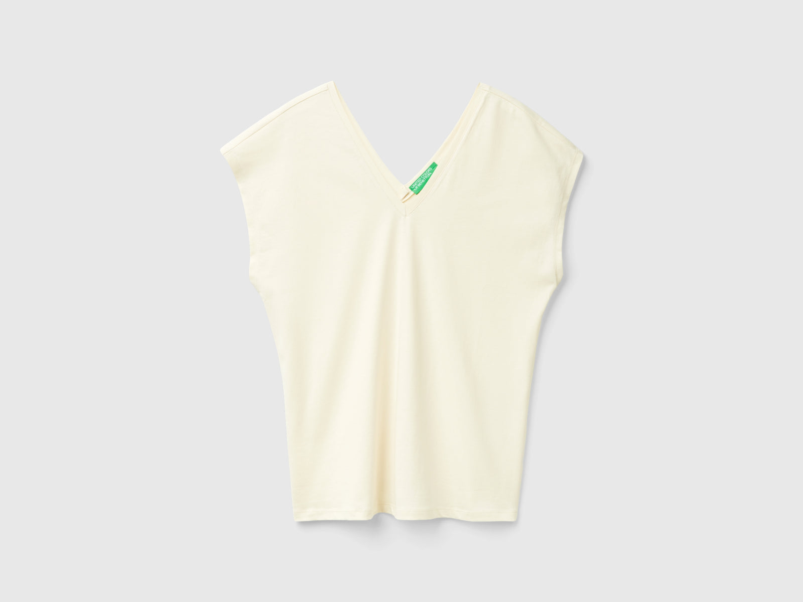 Maglietta con manica kimono da donna bianco panna | Benetton Outlet