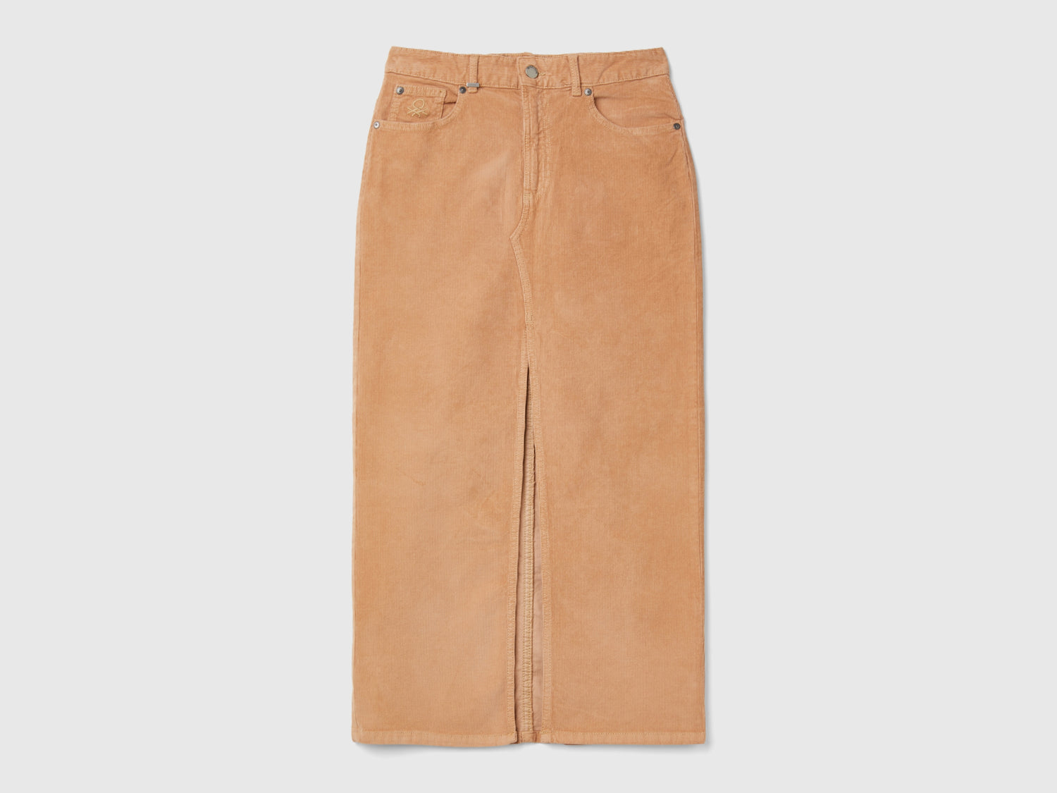 Gonna lunga in velluto a costine da donna cammello | Benetton Outlet