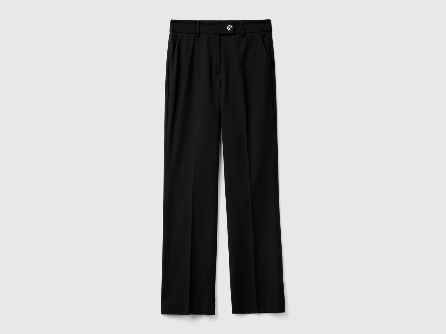 Pantaloni in misto viscosa e lana da donna nero | Benetton Outlet