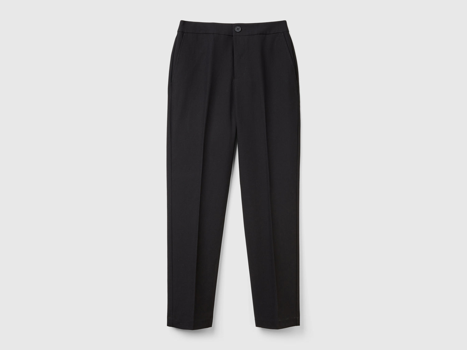 Pantaloni in misto viscosa stretch da donna nero | Benetton Outlet