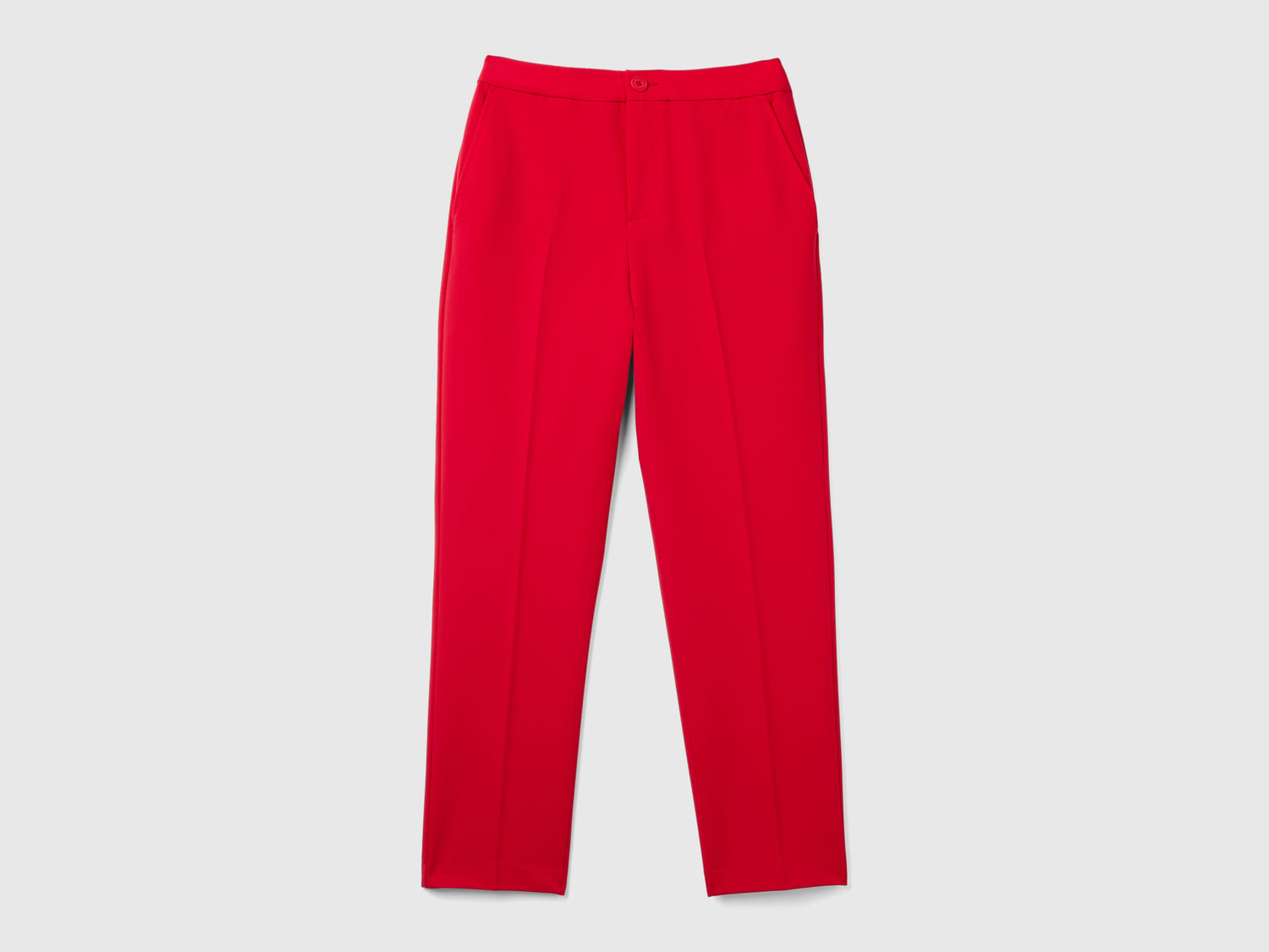 Pantaloni in misto viscosa stretch da donna rosso | Benetton Outlet