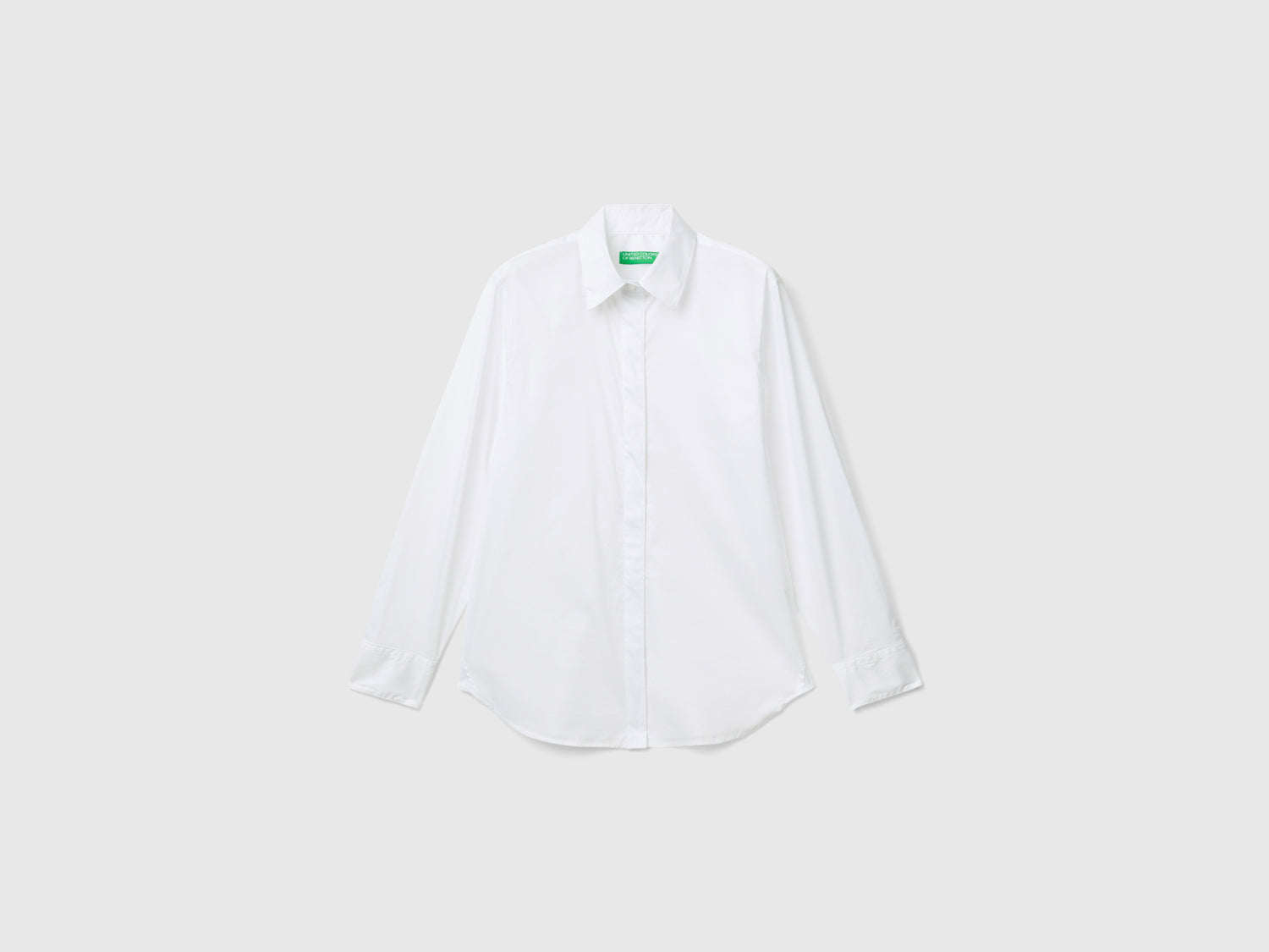 Camicia in misto cotone stretch da donna bianco | Benetton Outlet