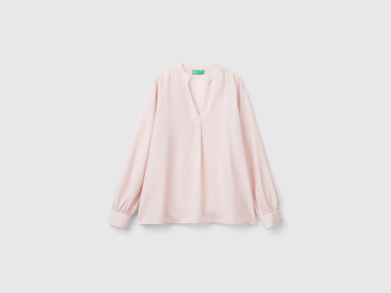 Camicia con scollo serafino da donna rosa tenue | Benetton Outlet