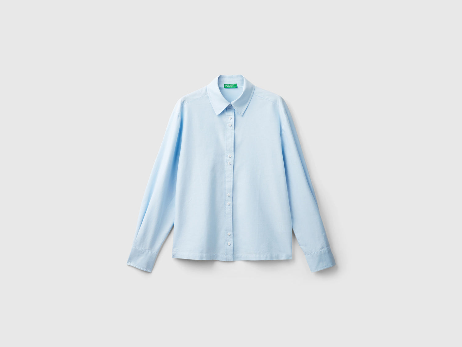 Camicia 100% cotone da donna azzurro | Benetton Outlet