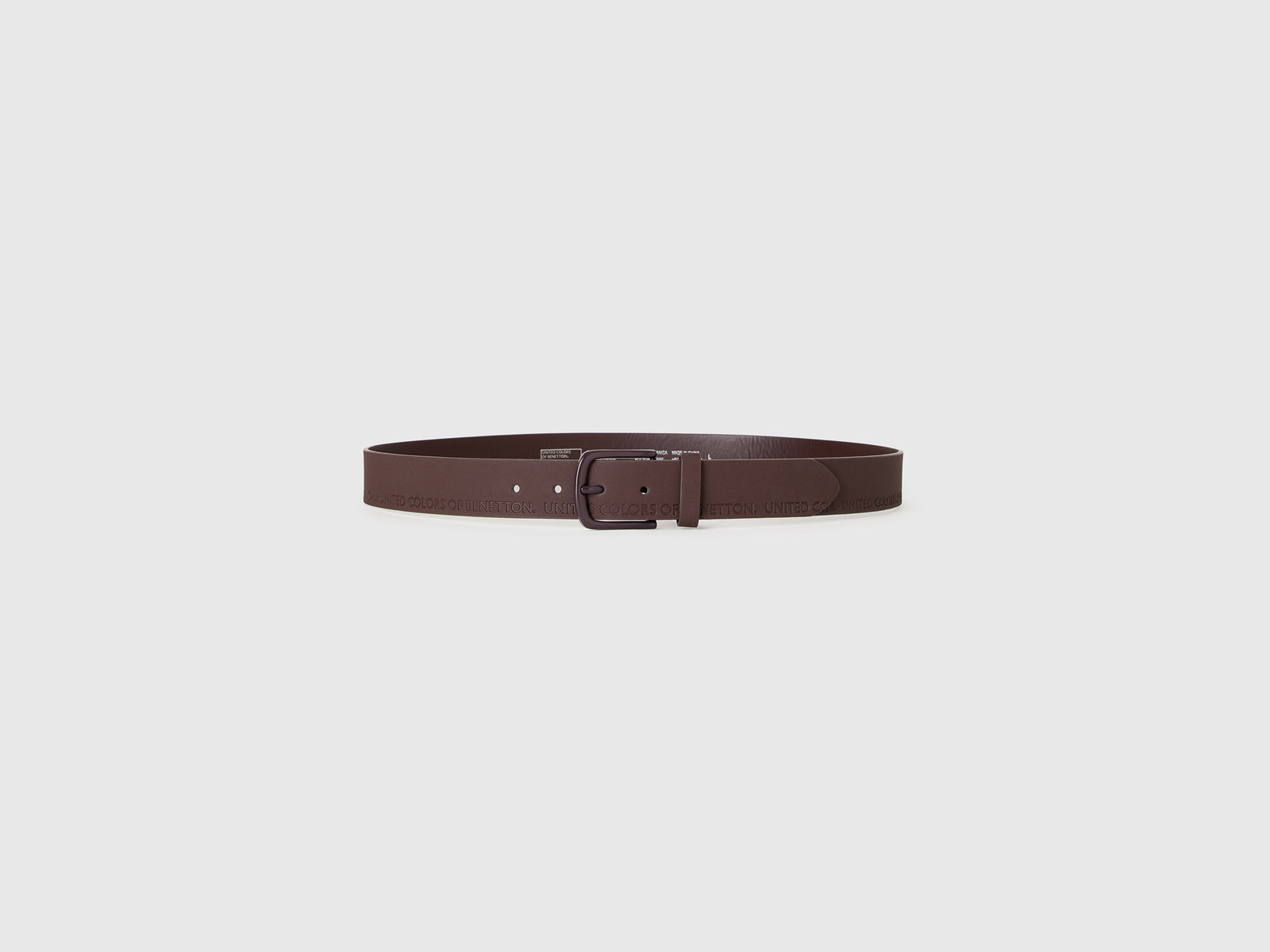 Belt with logo da uomo marrone scuro 3 | Benetton Outlet