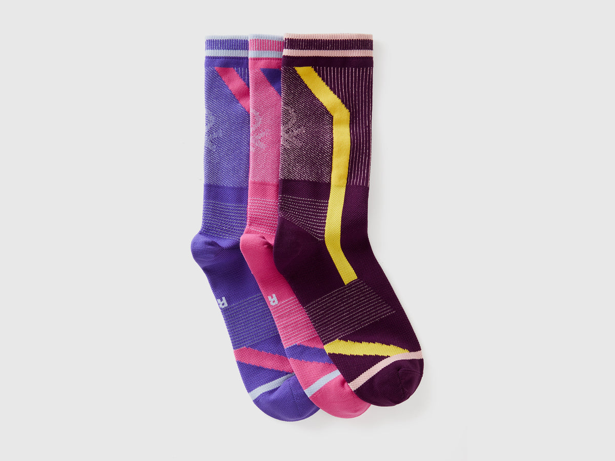 Three pairs of 3/4 length sports socks