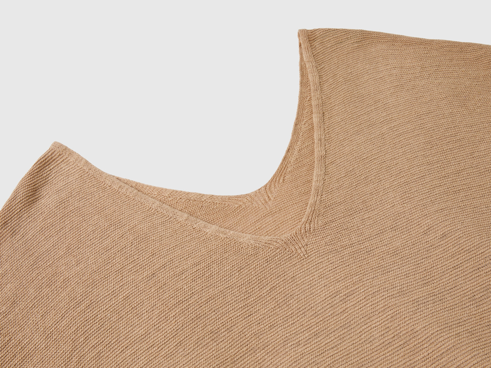 Maglia in misto cotone e lino da donna beige 3 | Benetton Outlet