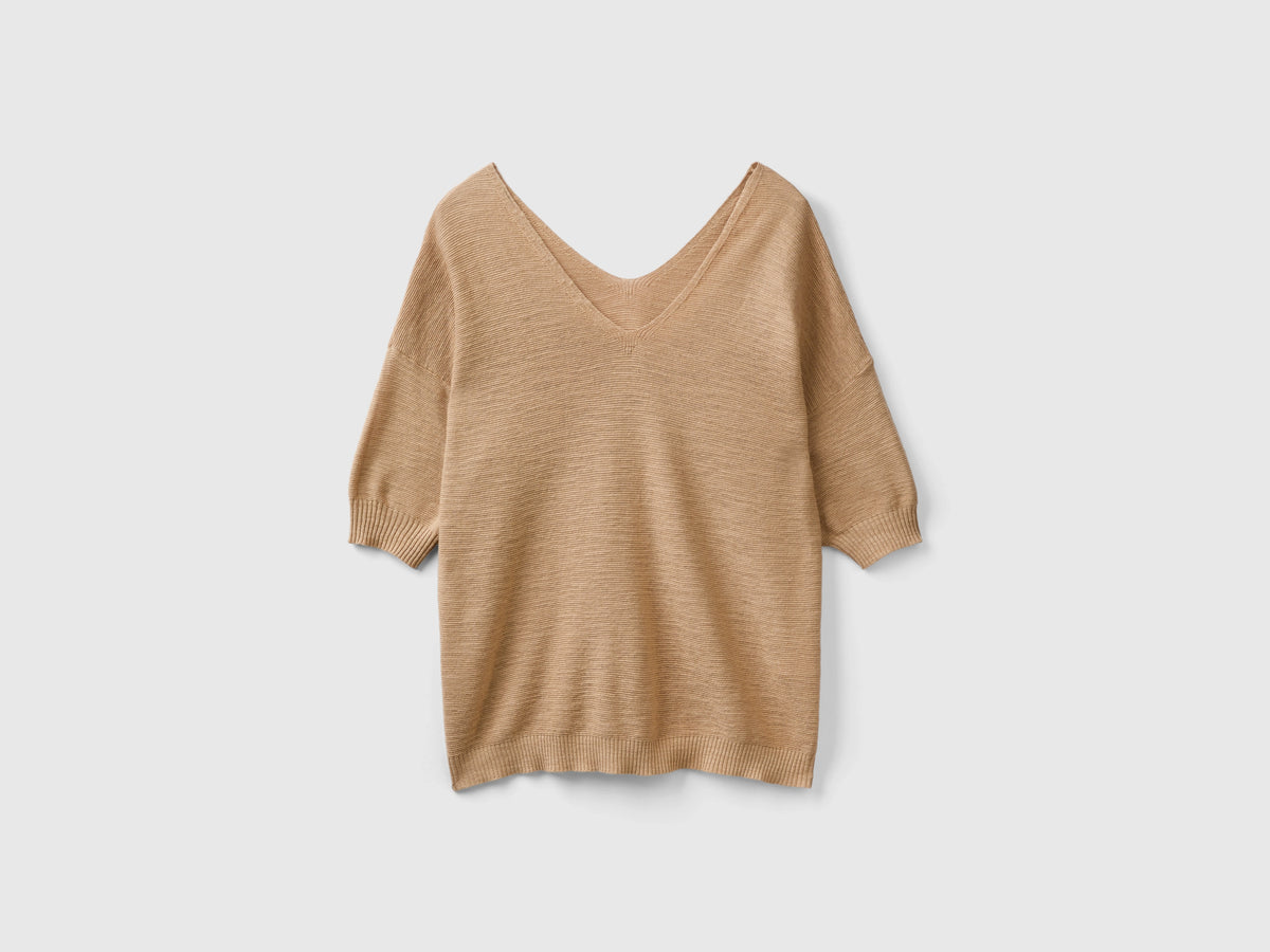 Maglia in misto cotone e lino