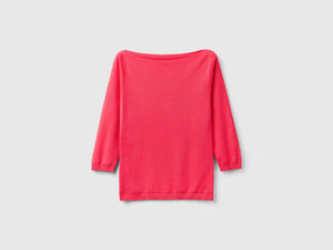 Maglia 100% cotone con scollo a barchetta