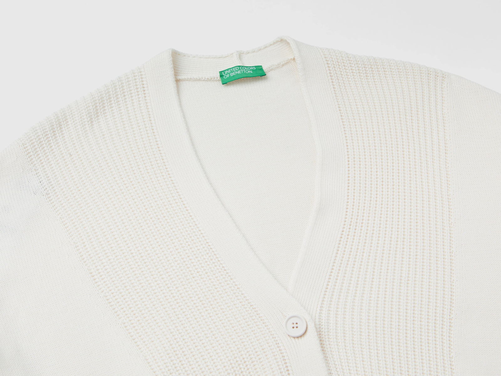 100% cotton cardigan da donna bianco panna 3 | Benetton Outlet