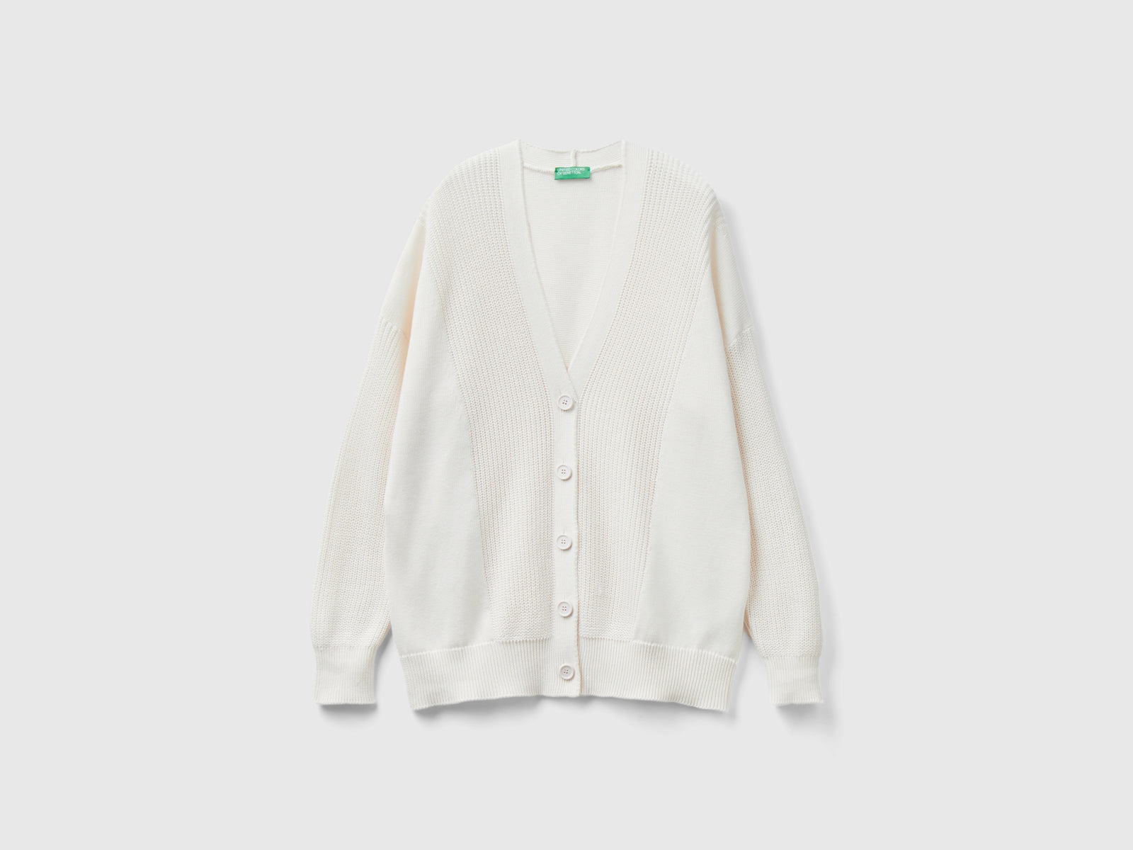 100% cotton cardigan da donna bianco panna | Benetton Outlet