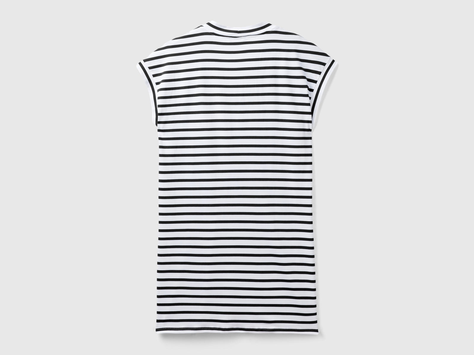 Abito a righe con scollo a V da donna nero 2 | Benetton Outlet