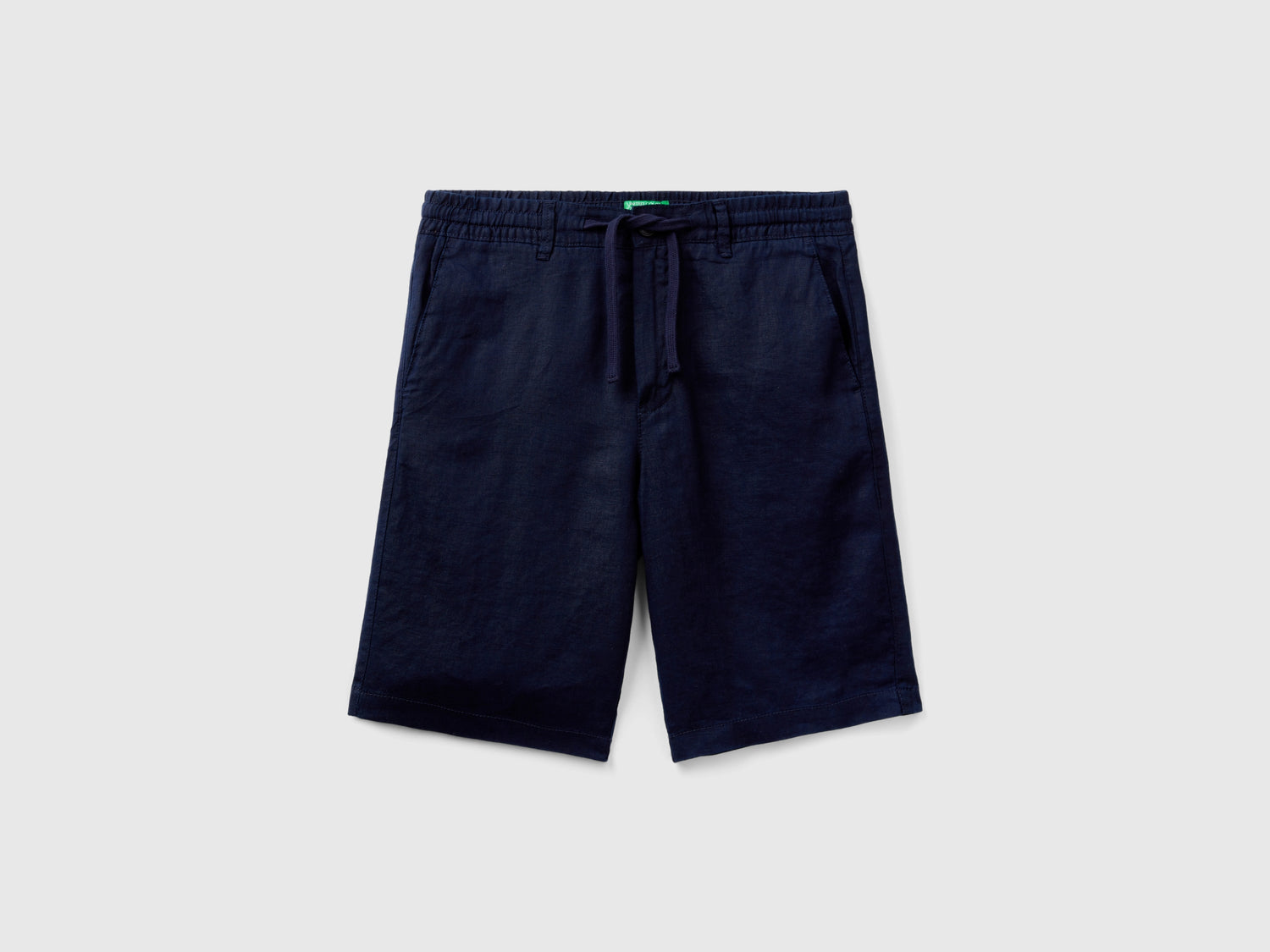 100% linen Bermuda shorts da uomo blu scuro | Benetton Outlet