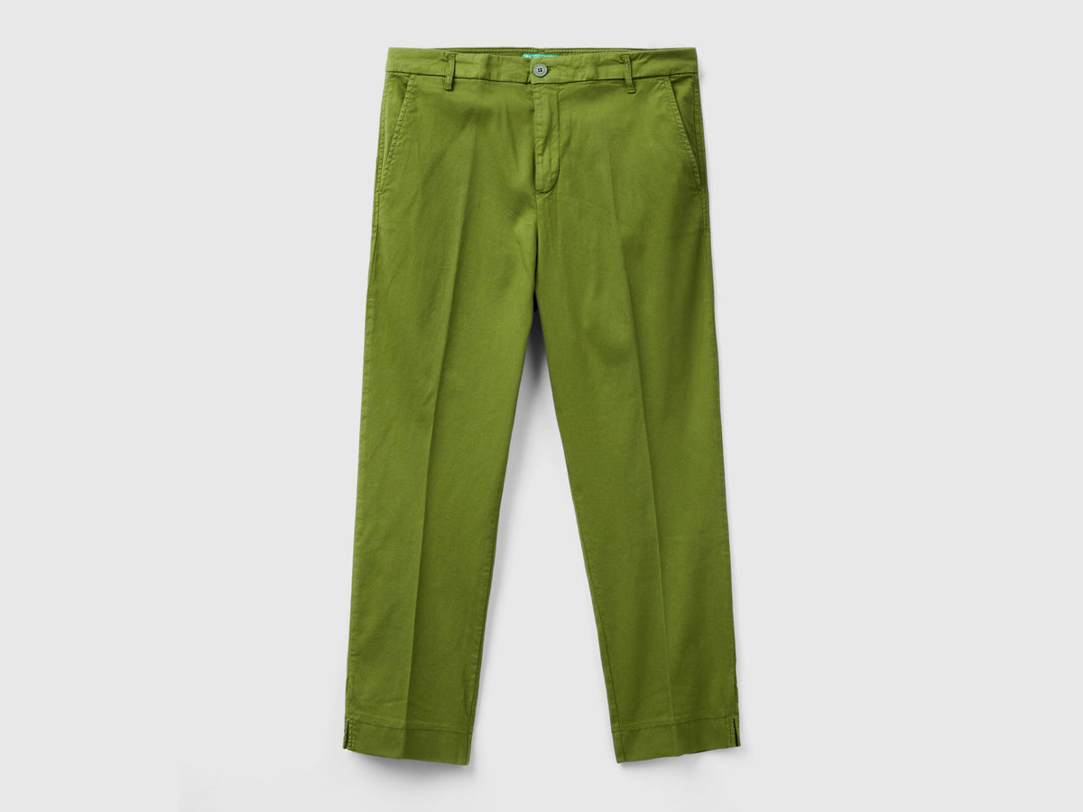 Stretch cotton cropped chinos
