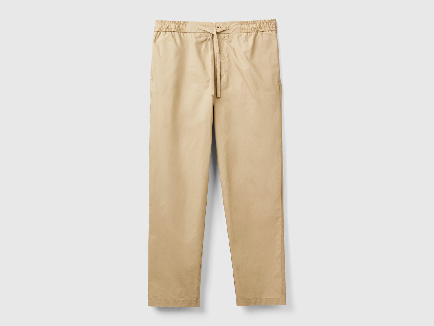 Canvas trousers with drawstring da uomo beige | Benetton Outlet