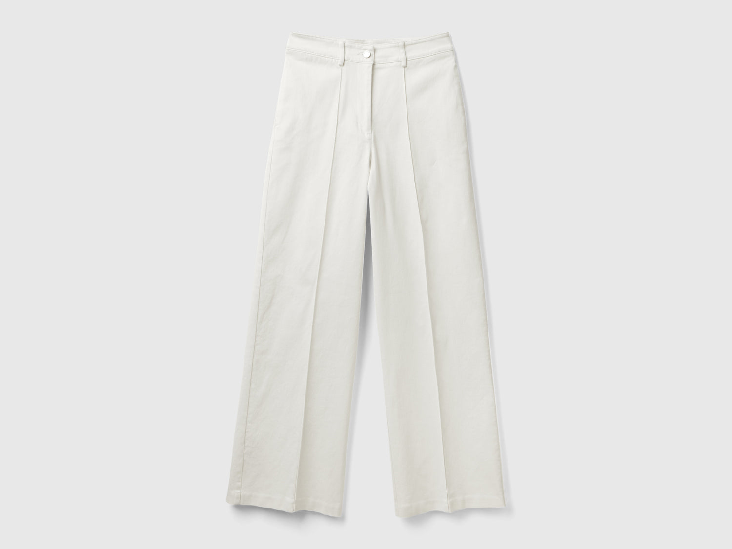 Pantaloni con gamba ampia da donna bianco panna | Benetton Outlet