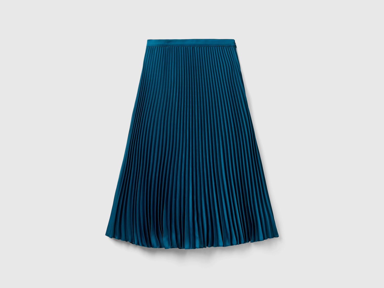 Gonna midi plissettata da donna blu | Benetton Outlet