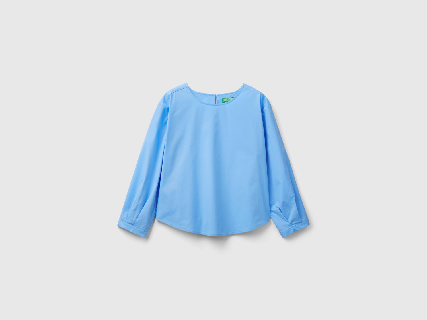Blusa in cotone leggero da donna azzurro | Benetton Outlet