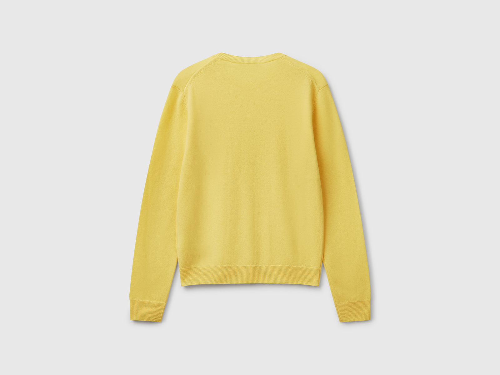 Merino wool crew neck sweater da donna giallo 2 | Benetton Outlet