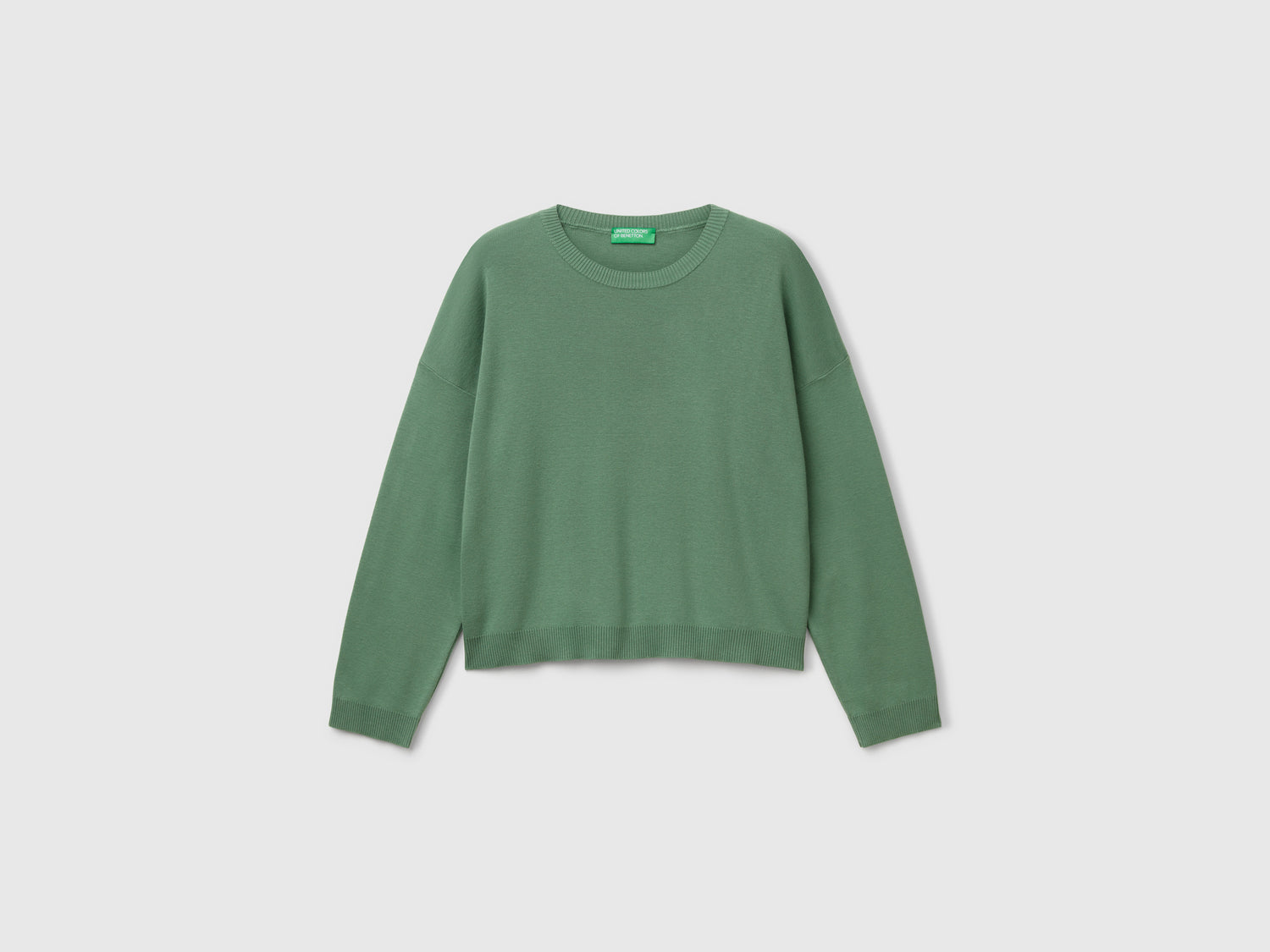 Maglia 100% cotone da donna verde | Benetton Outlet