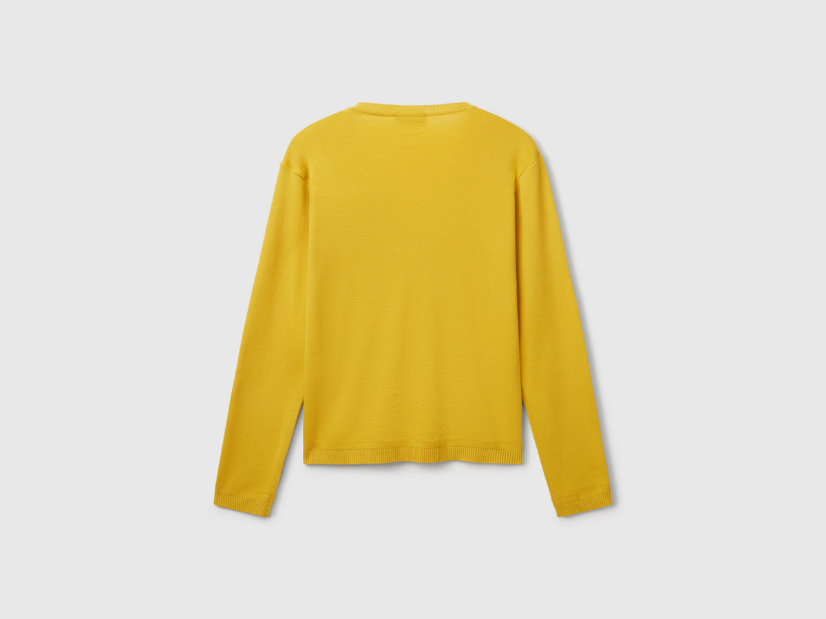 Pure cotton V-neck sweater